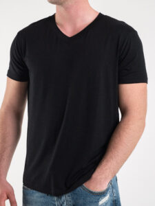 IIMPERIAL T-shirt morbida in viscosa con scollo a v TO97FDJ Nera (2)