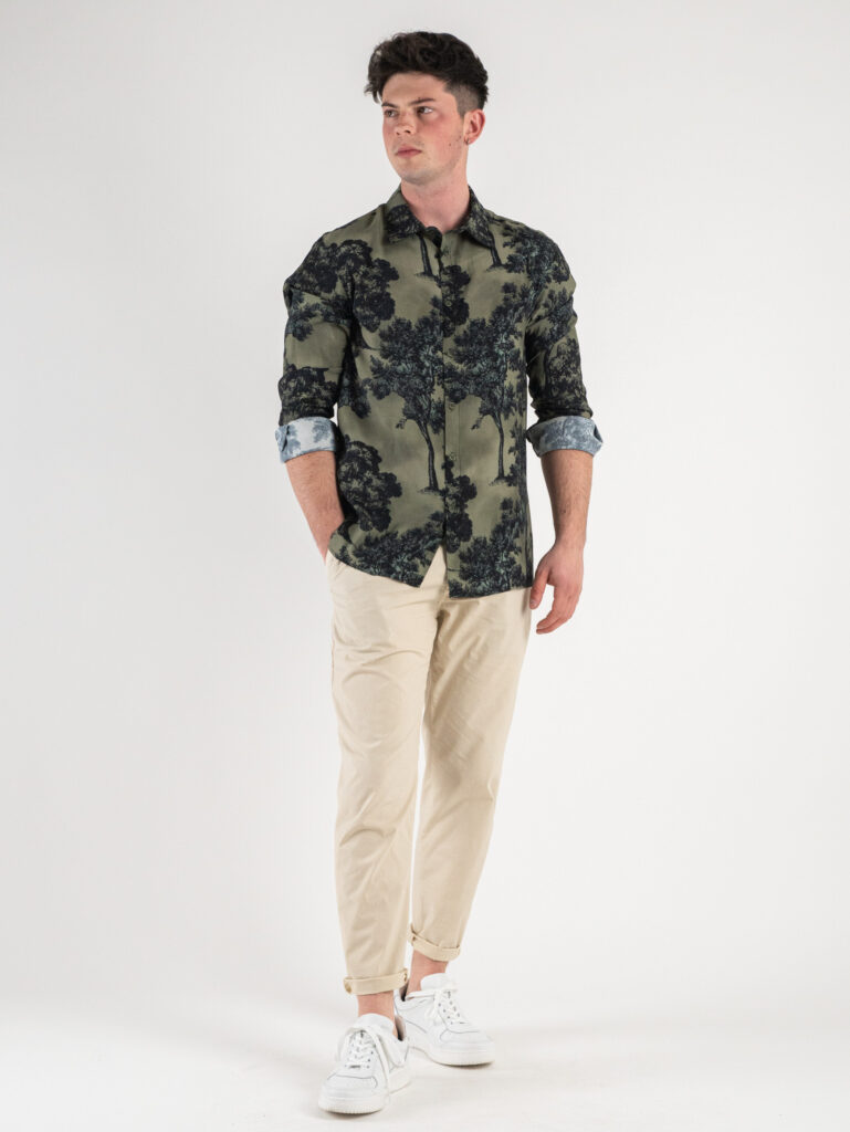 IMPERIAL Camicia viscosa in fantasia CYT9FWE MilitareNero1 Outfit