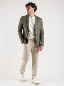 IMPERIAL Giacca da abito 100% Lino JZ3BDVH Army (2)