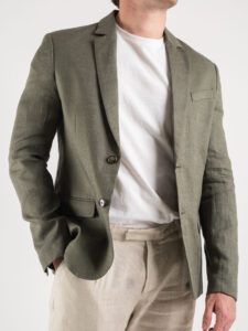 IMPERIAL Giacca da abito 100% Lino JZ3BDVH Army (3)
