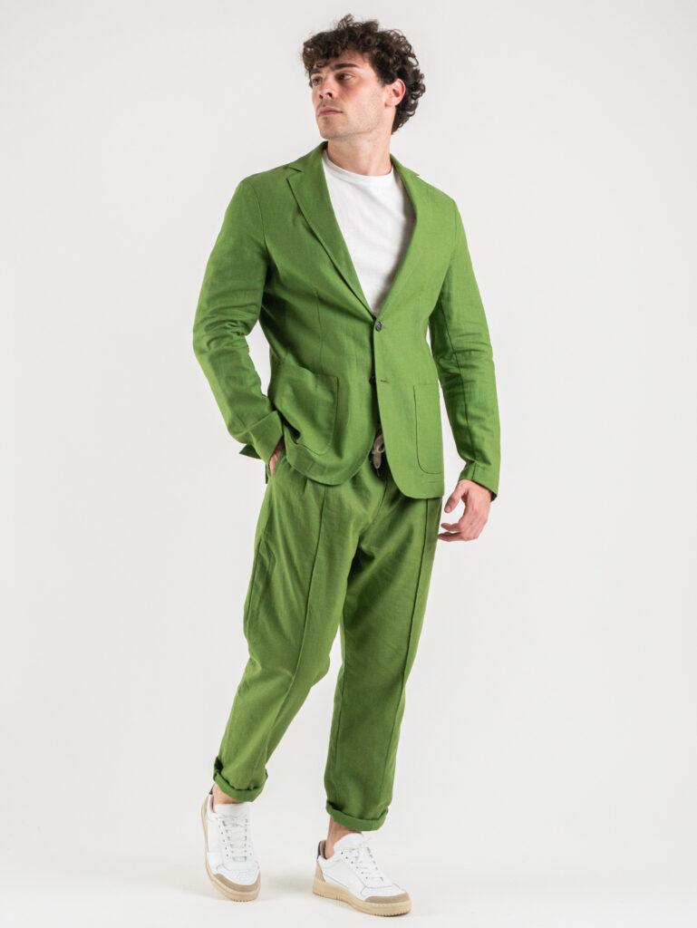 IMPERIAL Giacca misto lino da abito a due bottoni JZ3PDC2 Verde 6 Abiti