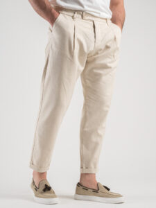 IMPERIAL Pantalone da abito in misto lino con pences PD9CFHZ Ecrù1