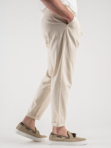 IMPERIAL Pantalone da abito in misto lino con pences PD9CFHZ Ecrù2