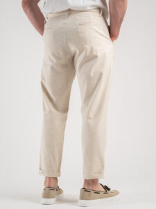 IMPERIAL Pantalone da abito in misto lino con pences PD9CFHZ Ecrù3