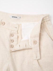 IMPERIAL Pantalone da abito in misto lino con pences PD9CFHZ Ecrù4