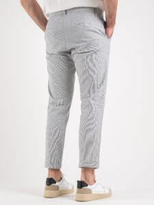IMPERIAL Pantalone da abito in misto lino fantasia rigata PWB0FFZ Blu (3)