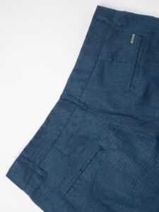 IMPERIAL Pantalone in lino da abito PWB0FRC Blu2
