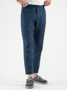 IMPERIAL Pantalone in lino da abito PWB0FRC Blu3