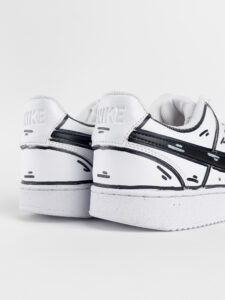 NIKE Court customizzata a mano Black Cartoon2