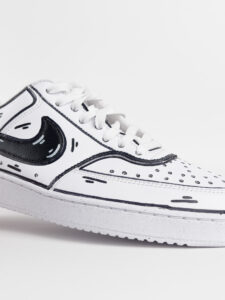 NIKE Court customizzata a mano Black Cartoon5