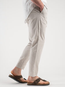 ONLY&SONS Pantalone in cotone con coulisse fantasia rigata LINUS 22025774 Vintage khaki2