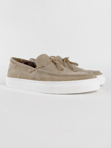 V2 Mocassino barca in camoscio con lacci in corda beige CAPRI Beige2