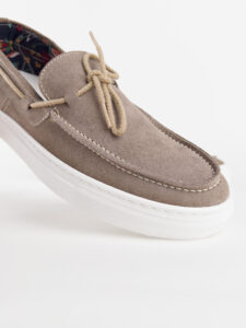 V2 Mocassino barca in camoscio con lacci in corda beige CAPRI Sabbia4