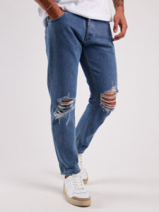 ESTASI Jeans 100% cotone in cotone con rotture alle ginocchia TOTTI2