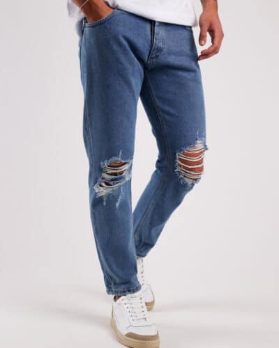 ESTASI Jeans 100 cotone in cotone con rotture alle ginocchia TOTTI2 1 Nuovi Arrivi