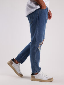 ESTASI Jeans 100% cotone in cotone con rotture alle ginocchia TOTTI4