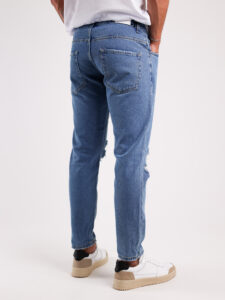 ESTASI Jeans 100% cotone in cotone con rotture alle ginocchia TOTTI5