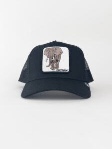 GOORIN BROS Cappellino nero con patch bianca stampa elefante CP ELEPHANT1