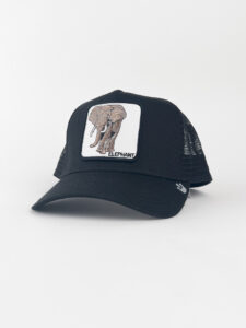GOORIN BROS Cappellino nero con patch bianca stampa elefante CP ELEPHANT2