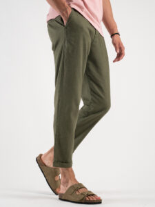 IMPERIAL Pantalone morbido in misto lino PA26FRRTD Army6
