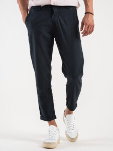 IMPERIAL Pantalone morbido in misto lino PA26FRRTD Navy1