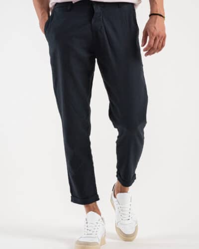 IMPERIAL Pantalone morbido in misto lino PA26FRRTD Navy1 Nuovi Arrivi