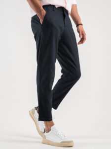 IMPERIAL Pantalone morbido in misto lino PA26FRRTD Navy2