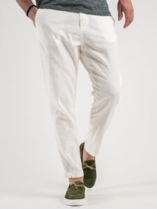 IMPERIAL Pantalone morbido in misto lino PA26FRRTD Off White1