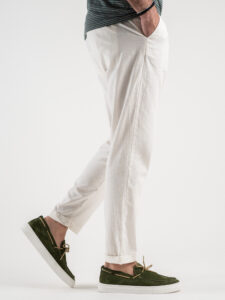 IMPERIAL Pantalone morbido in misto lino PA26FRRTD Off White2
