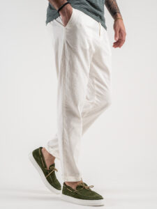 IMPERIAL Pantalone morbido in misto lino PA26FRRTD Off White3