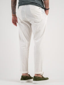 IMPERIAL Pantalone morbido in misto lino PA26FRRTD Off White4