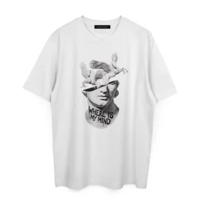 INDEPENDENT REPUBLIC T-shirt in cotone con stampa LOST MIND bianco