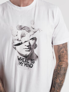 INDEPENDENT REPUBLIC T-shirt in cotone con stampa LOST MIND bianco1