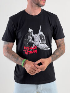 INDEPENDENT REPUBLIC T-shirt in cotone con stampa MAKE LOVE NOT RULES Nera1