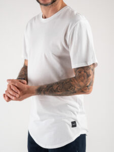 ONLY&SONS T-shirt in cotone con fondo stondato MATT 22002973 White (8)