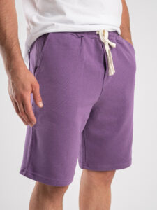 Bermuda in felpa garzata con coulisse PU2123 Viola1