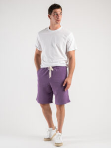 Bermuda in felpa garzata con coulisse PU2123 Viola3