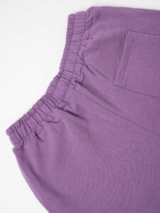 Bermuda in felpa garzata con coulisse PU2123 Viola5