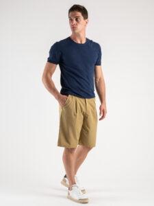 Bermuda in poliviscosa morbido con elastico in vita PU3322 Beige3
