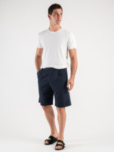 Bermuda in poliviscosa morbido con elastico in vita PU3322 Blu5