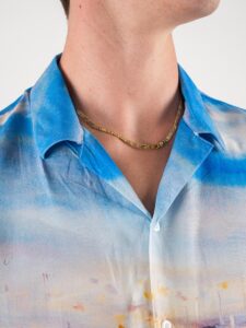 Camicia 100% Viscosa a mezze maniche stampa positano CS6322
