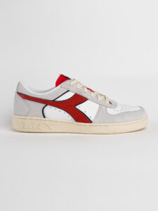 DIADORA Magic Basket Low Suede Leather White:Ferrari red Italy1