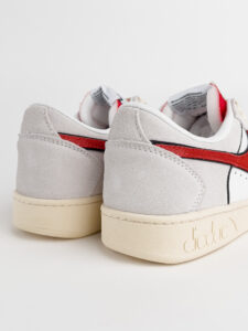 DIADORA Magic Basket Low Suede Leather White:Ferrari red Italy5