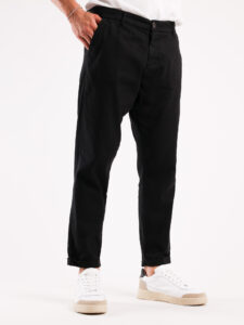 IMPERIAL Pantalone morbido in misto lino PA26FRRTD Nero1