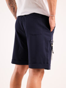 MOD Bermuda morbido con elastico in vita e catenella removibile GPE240 Blu2