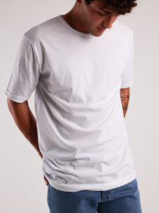 MOD T-shirt girocollo basica stretch 19221 Bianca1