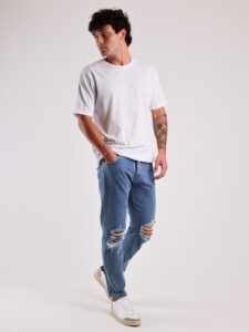MOD T-shirt girocollo basica stretch 19221 Bianca5