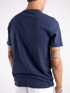 T-shirt serafino in cotone leggermente lavorato con bottoni colorati 16003 Blu3