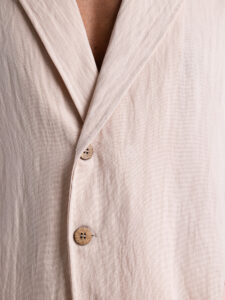 TOKYO coordinato cotone leggero con pantalone baggy e giacca doppiopetto OSAKA Beige4