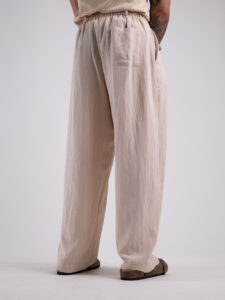 TOKYO coordinato cotone leggero con pantalone baggy e giacca doppiopetto OSAKA Beige7
